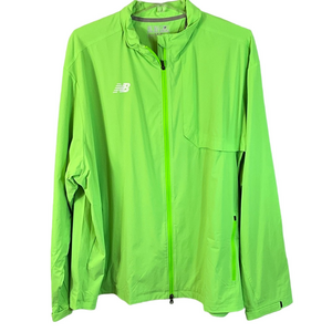 New Balance Lime Green Athletic Windbreaker Jacket With Pockets Size 5XL
